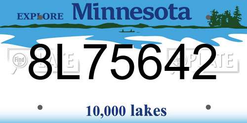 8L75642 Minnesota License Plate