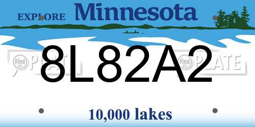 8L82A2 Minnesota License Plate