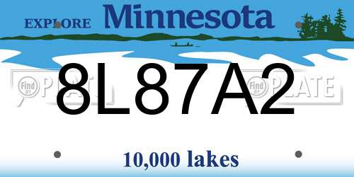 8L87A2 Minnesota License Plate