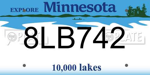 8LB742 Minnesota License Plate