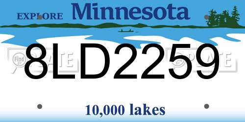 8LD2259 Minnesota License Plate