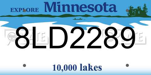 8LD2289 Minnesota License Plate