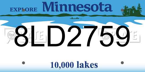 8LD2759 Minnesota License Plate