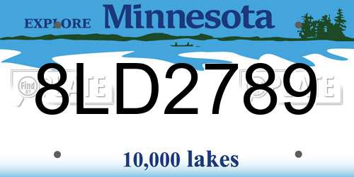 8LD2789 Minnesota License Plate