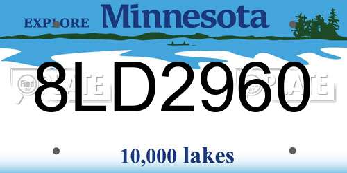 8LD2960 Minnesota License Plate
