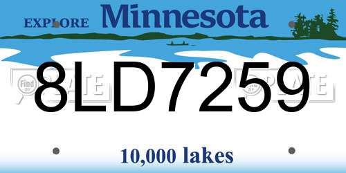 8LD7259 Minnesota License Plate