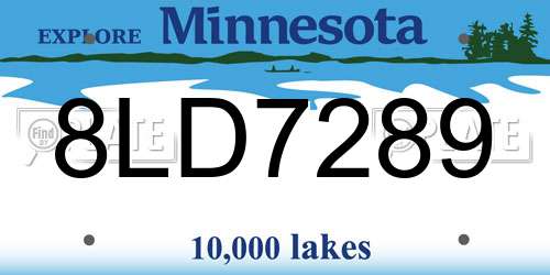 8LD7289 Minnesota License Plate