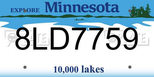 8LD7759 Minnesota License Plate