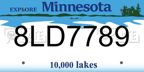 8LD7789 Minnesota License Plate