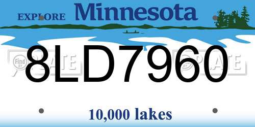 8LD7960 Minnesota License Plate