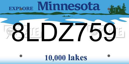 8LDZ759 Minnesota License Plate