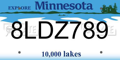 8LDZ789 Minnesota License Plate