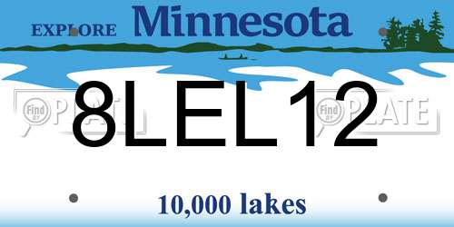 8LEL12 Minnesota License Plate