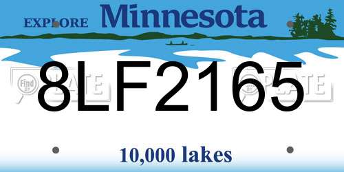 8LF2165 Minnesota License Plate