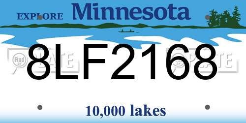 8LF2168 Minnesota License Plate