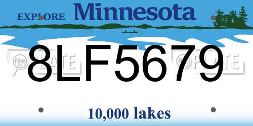 8LF5679 Minnesota License Plate