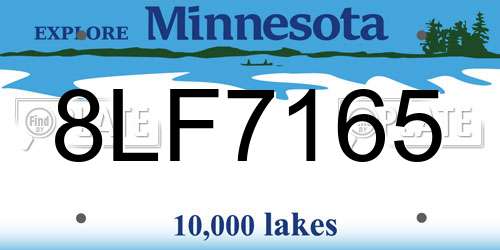 8LF7165 Minnesota License Plate