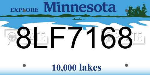 8LF7168 Minnesota License Plate