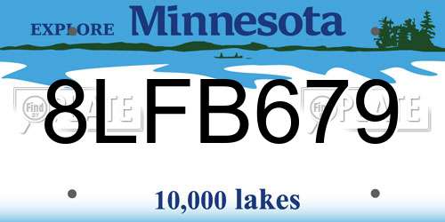 8LFB679 Minnesota License Plate