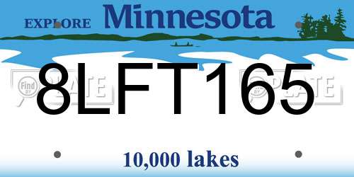8LFT165 Minnesota License Plate