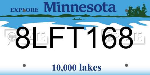 8LFT168 Minnesota License Plate