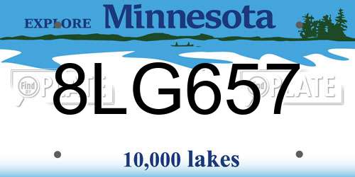 8LG657 Minnesota License Plate