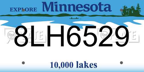 8LH6529 Minnesota License Plate