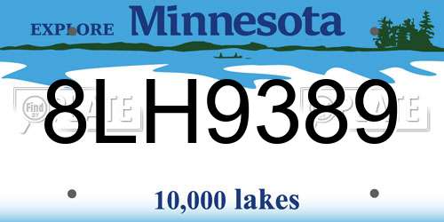 8LH9389 Minnesota License Plate
