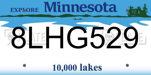 8LHG529 Minnesota License Plate