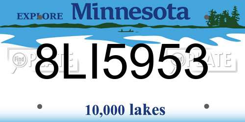 8LI5953 Minnesota License Plate