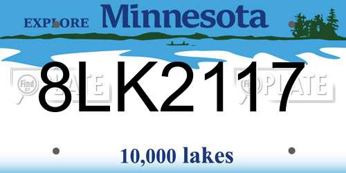 8LK2117 Minnesota License Plate