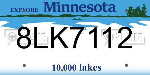 8LK7112 Minnesota License Plate