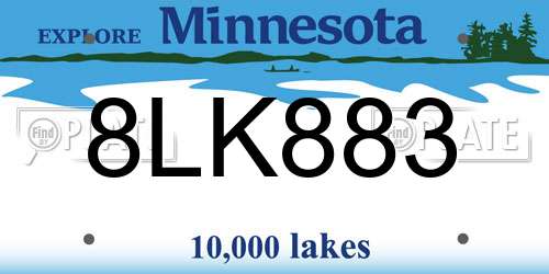 8LK883 Minnesota License Plate