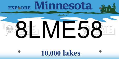 8LME58 Minnesota License Plate