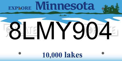8LMY904 Minnesota License Plate