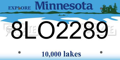 8LO2289 Minnesota License Plate