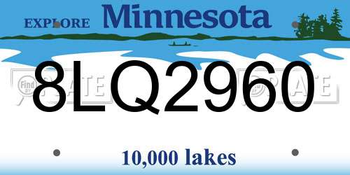 8LQ2960 Minnesota License Plate