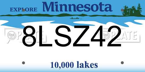 8LSZ42 Minnesota License Plate