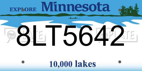 8LT5642 Minnesota License Plate
