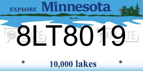 8LT8019 Minnesota License Plate