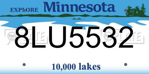 8LU5532 Minnesota License Plate