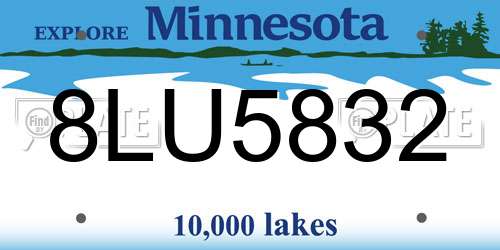 8LU5832 Minnesota License Plate