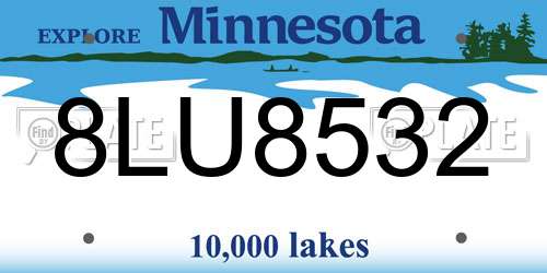 8LU8532 Minnesota License Plate