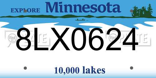 8LX0624 Minnesota License Plate