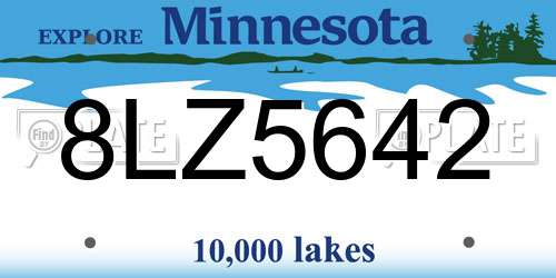 8LZ5642 Minnesota License Plate