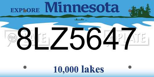 8LZ5647 Minnesota License Plate