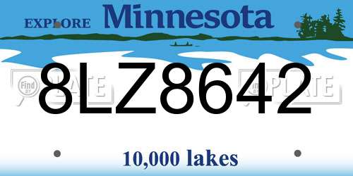 8LZ8642 Minnesota License Plate
