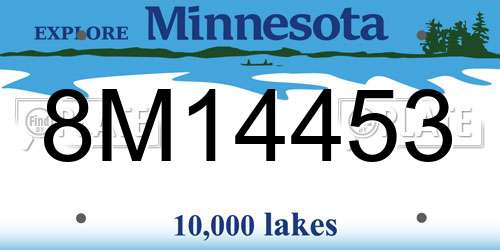 8M14453 Minnesota License Plate