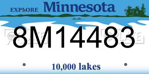 8M14483 Minnesota License Plate