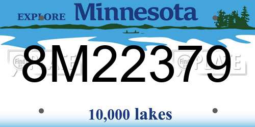 8M22379 Minnesota License Plate